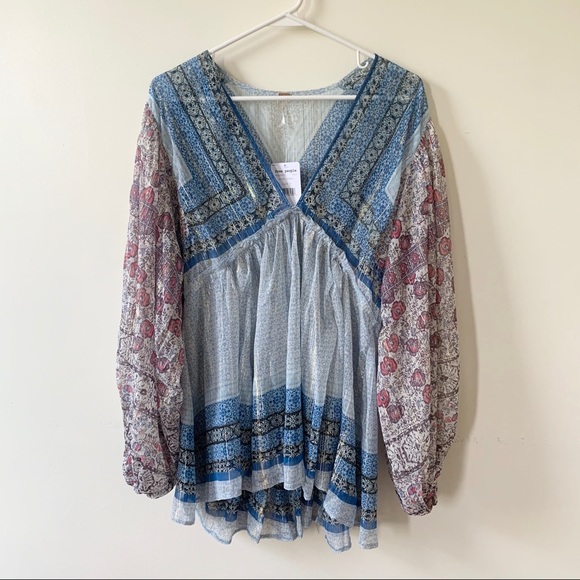 NWT Free People Small Aliyah Tunic Blue Purple - Picture 2 of 7